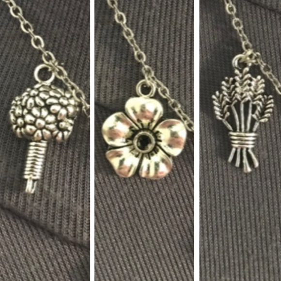 Ophelia's Flowers Handmade Silver Charm Necklace, Hamlet by William Shakespeare - Picture 4 of 16